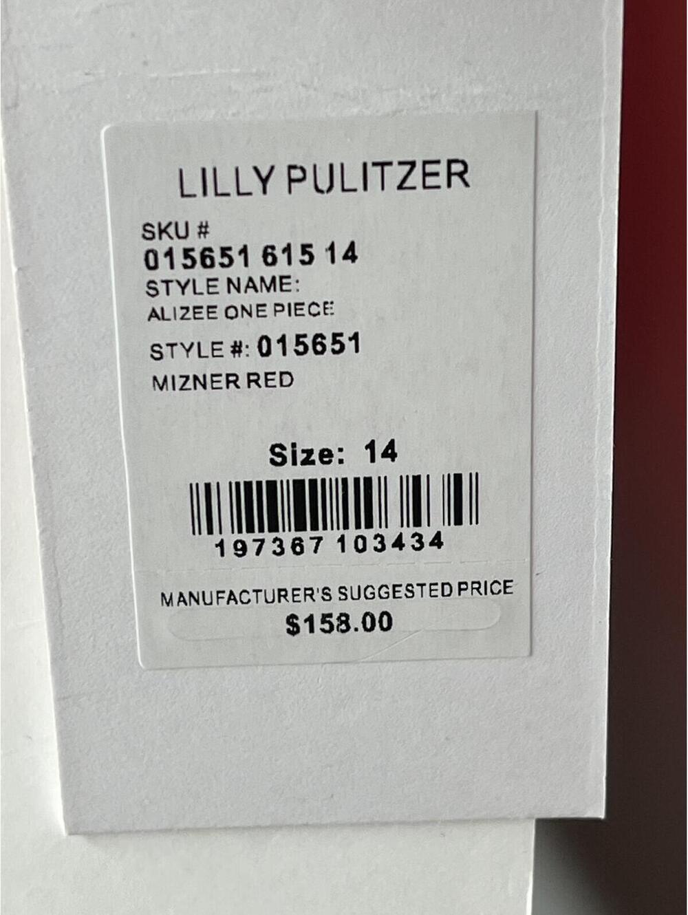 NWT Lilly Pulitzer Women's Mizner Red/Alizee One-Piece Swimsuit Size 14 - Picture 7 of 11